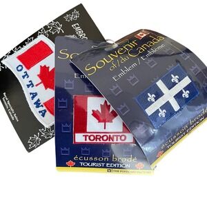 Canadian Patches Set of 3 Toronto Ottawa Quebec Canada NEW UNUSED Patch Lot